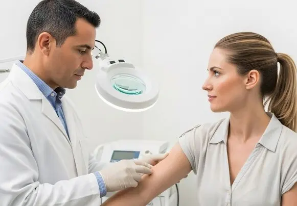 Illustration eines Körpers mit markierten Schmerzpunkten bei Fibromyalgie